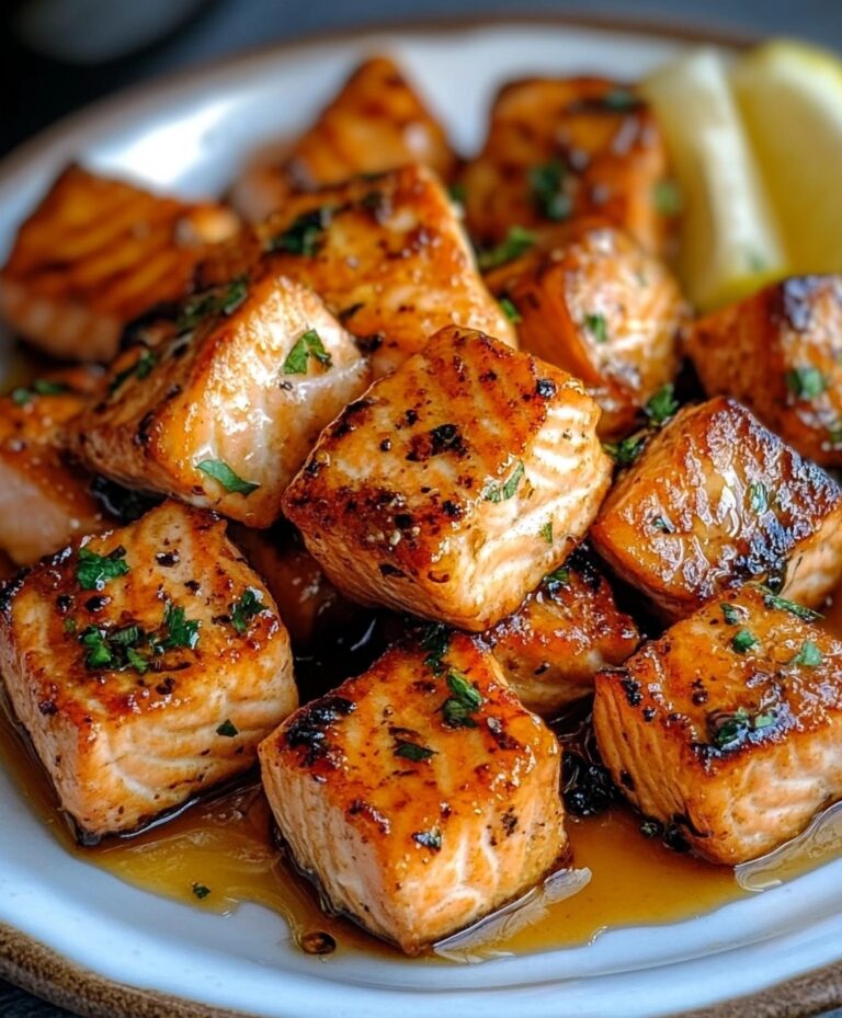 Air Fryer Salmon Bites with Hot Honey