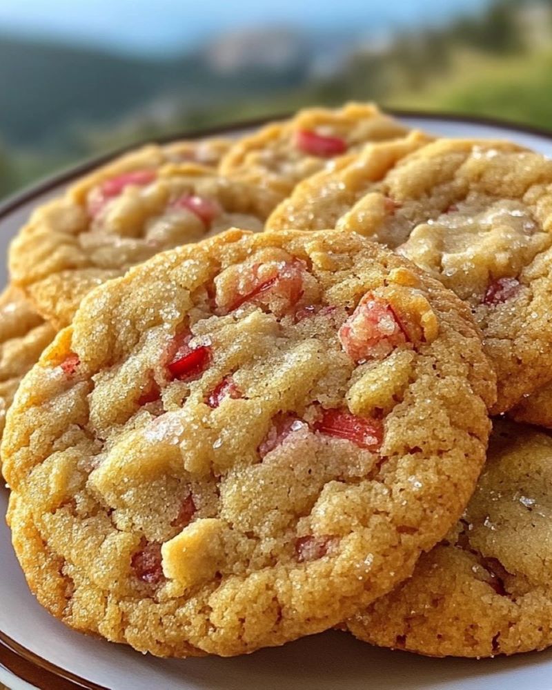 Brown Sugar Rhubarb Cookies