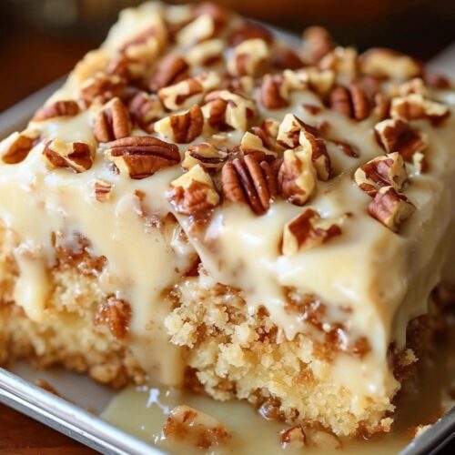 Butter Pecan Praline Poke Cake