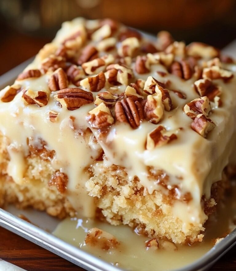 Butter Pecan Praline Poke Cake