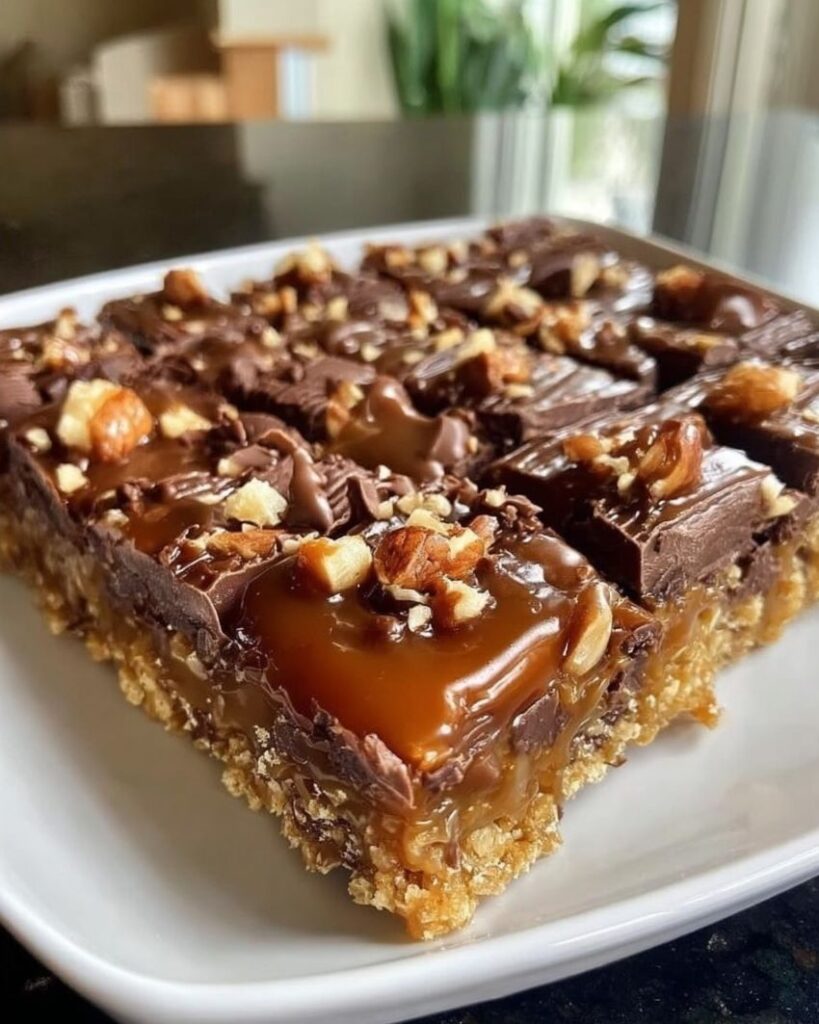 Caramel Chocolate Crunch Bars