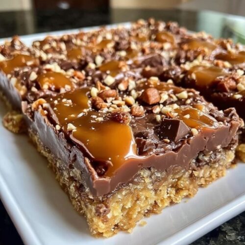 Caramel Chocolate Crunch Bars