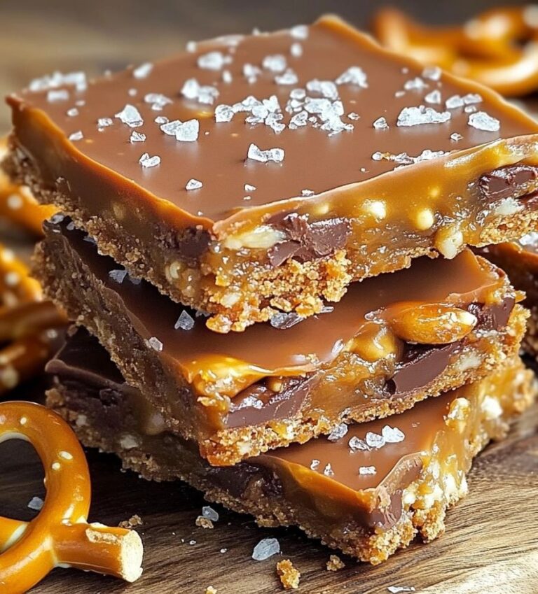 Caramel Pretzel Crack Bars