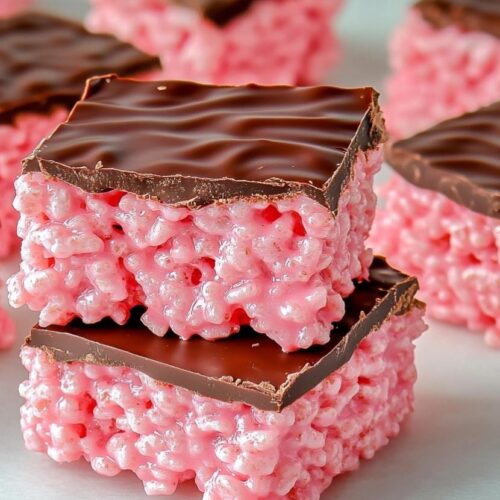 Chocolate Covered Cherry Rice Krispies Treats