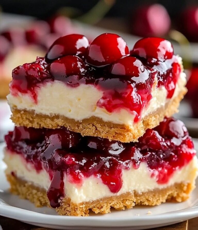 Christmas Cherry Cheesecake Bars