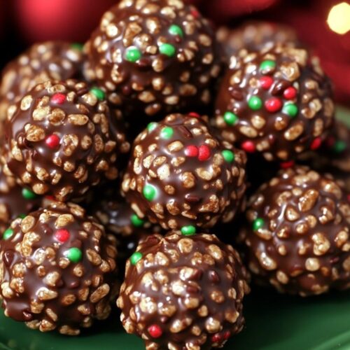Christmas Chocolate Rice Krispie Balls