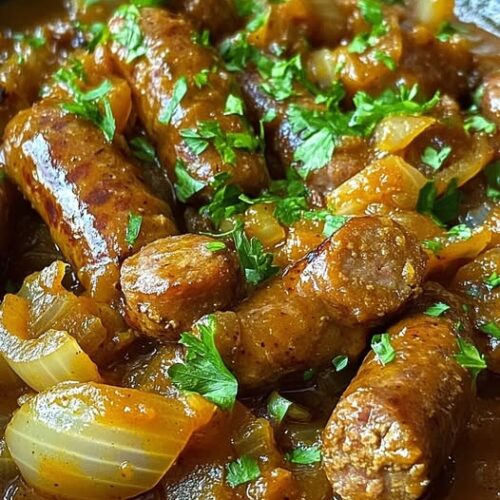 French Onion Curried Sausages