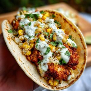 Fried Chicken Street Corn Tacos tasty
