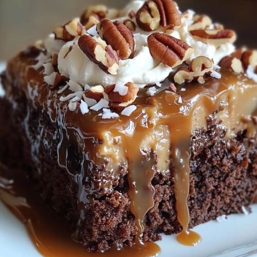 German Chocolate Poke Cake