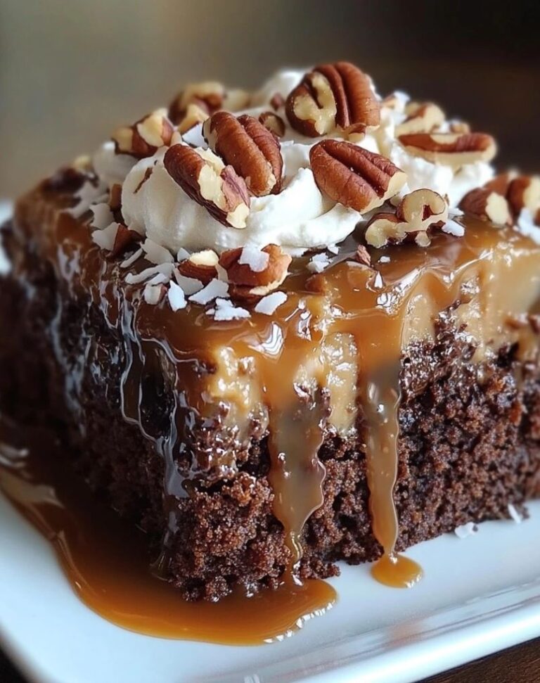 German Chocolate Poke Cake