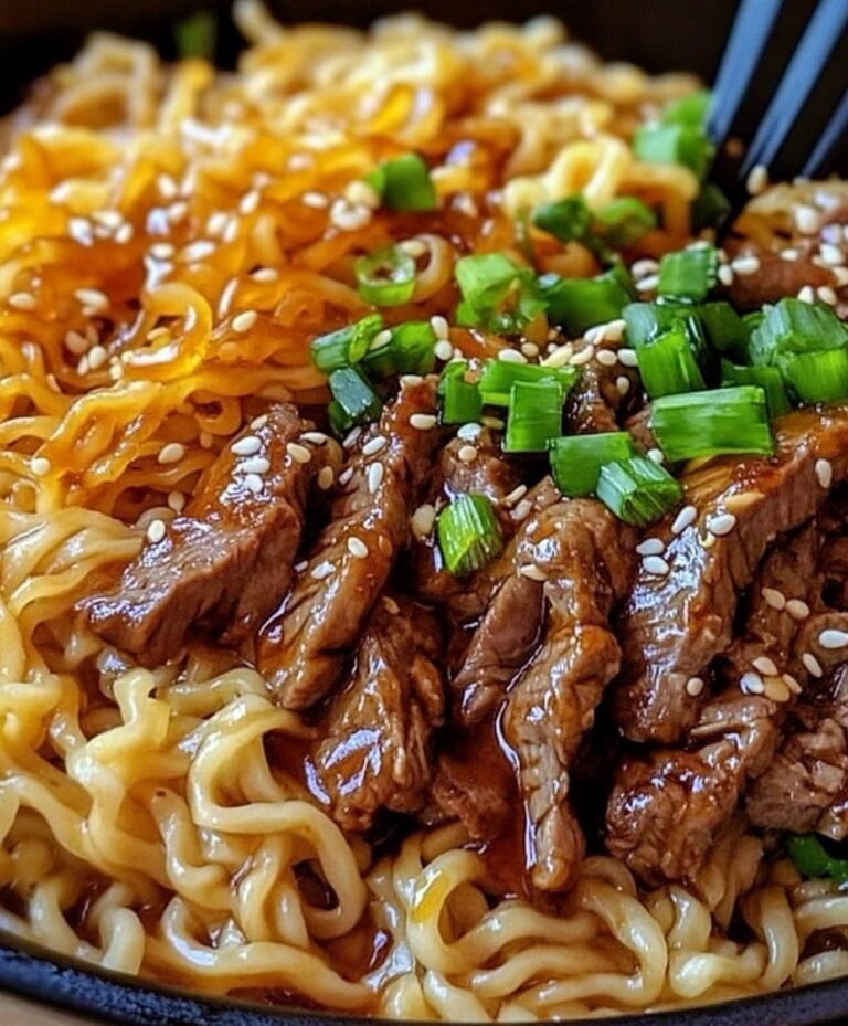 Ginger Beef Ramen with Honey Sesame Glaze