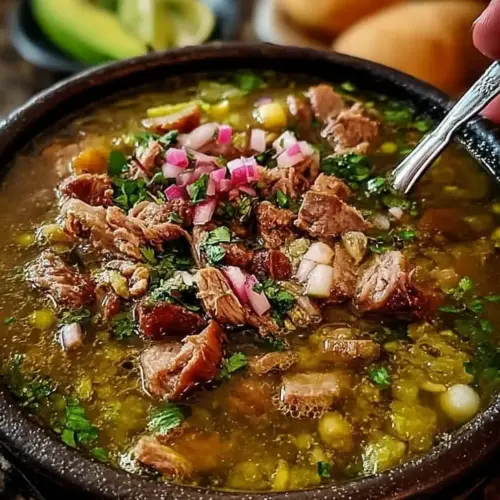Hatch Green Chile Beef Pozole tasty