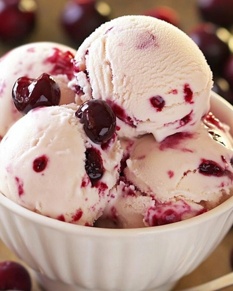 Homemade Cherry Vanilla Ice Cream