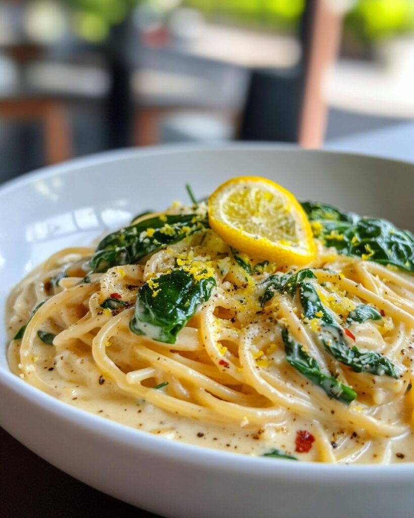Lemon Spaghetti with Spinach