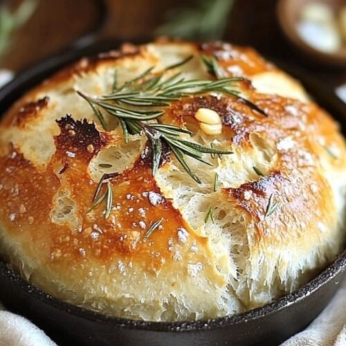 Rustic No Knead Rosemary Garlic Bread