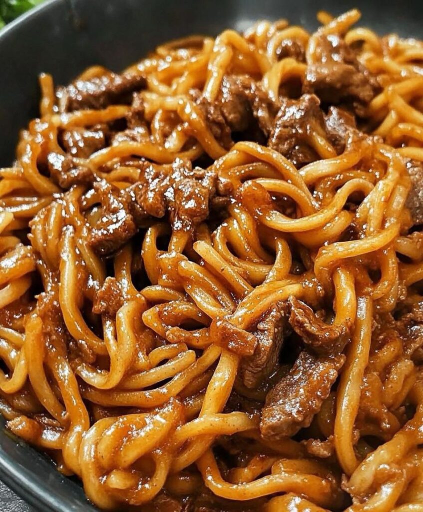 Spicy Hoisin Ginger Beef Noodles