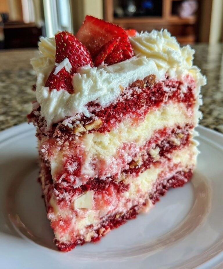 Strawberry Earthquake Cake