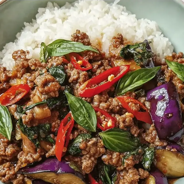 Thai Basil Beef and Eggplant Stir-Fry