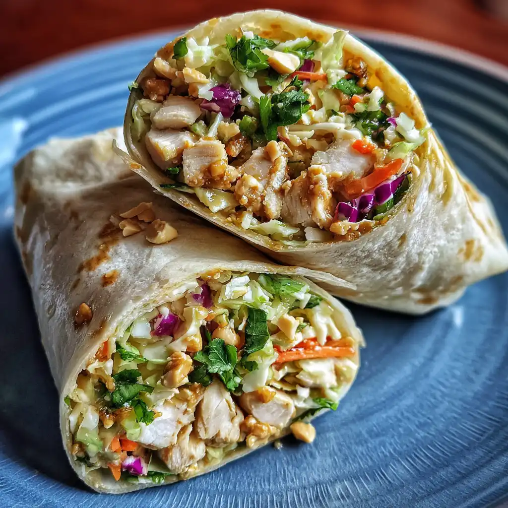 Thai Chicken Salad Wraps featured
