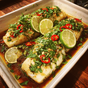 Thai Lime-Garlic Steamed Fish