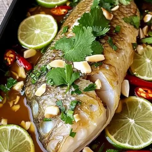 Thai Lime Garlic Steamed Fish